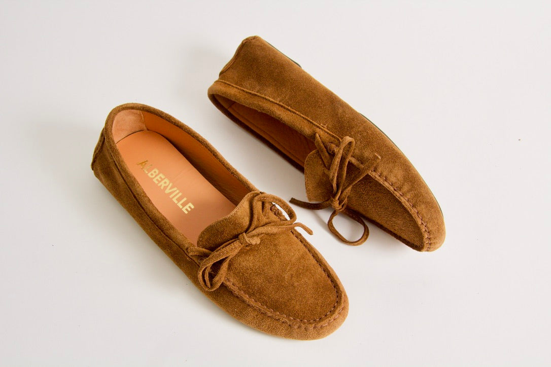 Rosalie Cognac Suede Moccasin