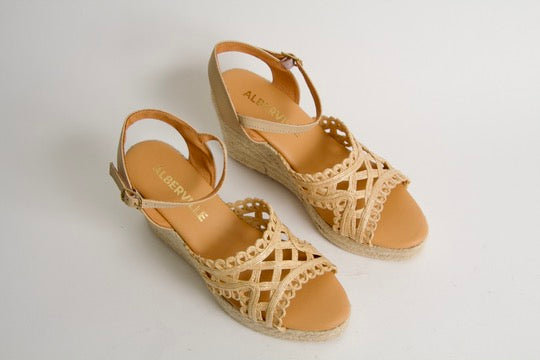 Viveca Natur Espadrillos med Kilklack