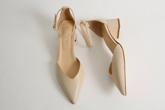 Tatum Beige Nappa Two-Piece Shoes
