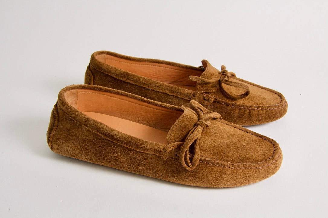 Rosalie Cognac Suede Moccasin