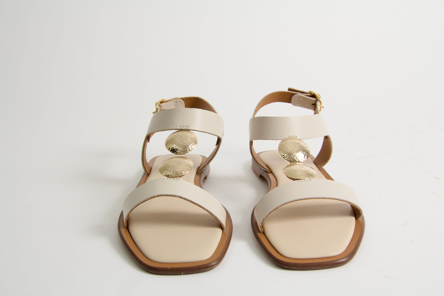 Tristan Off-white Leather Sandal