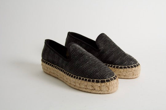 Vida Black Rafia Espadrille