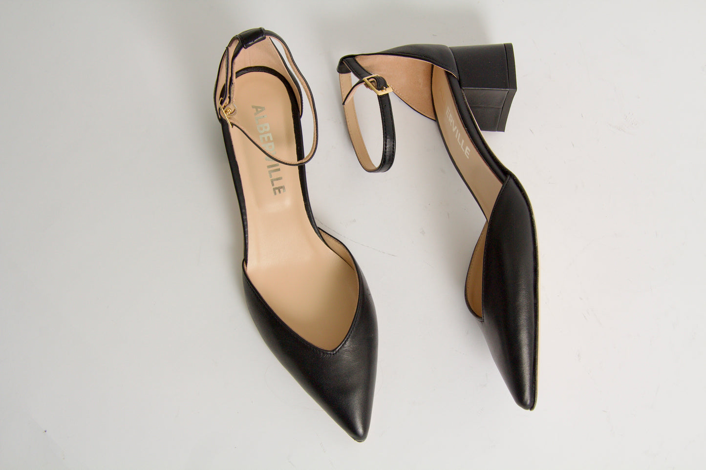 Tatum Black Nappa Two-Piece Shoes