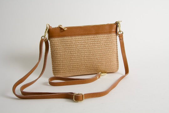 Mini Bag Rafia Natural Cuoio