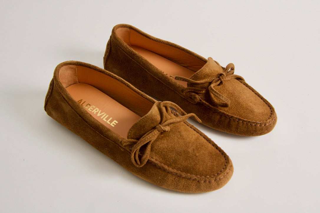 Rosalie Cognac Suede Moccasin