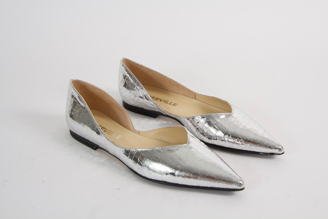 Tabitha Silver Snake Ballerinasko