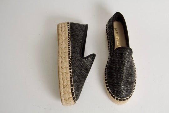 Vida Black Rafia Espadrille