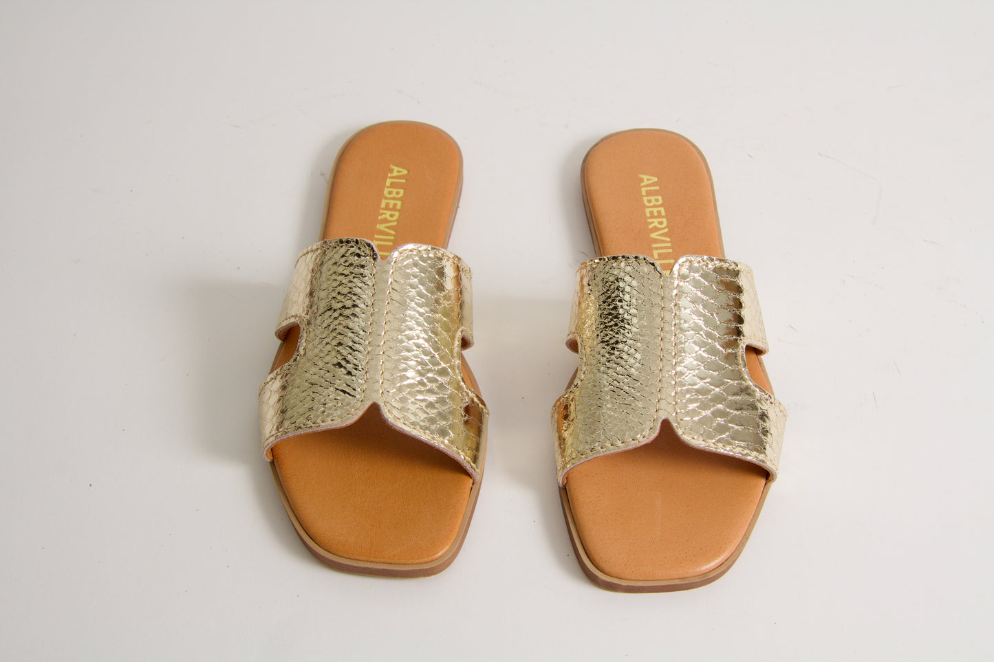 Marilyn Gold Snake Leather Sandals