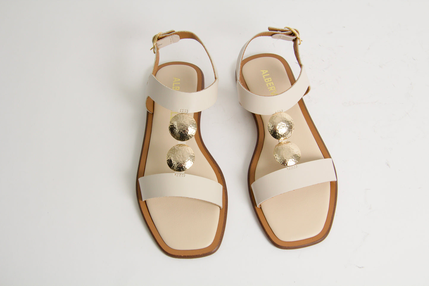Tristan Off-white Leather Sandal