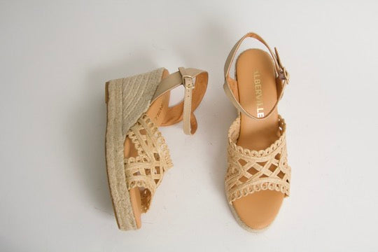 Viveca Natur Espadrillos med Kilklack