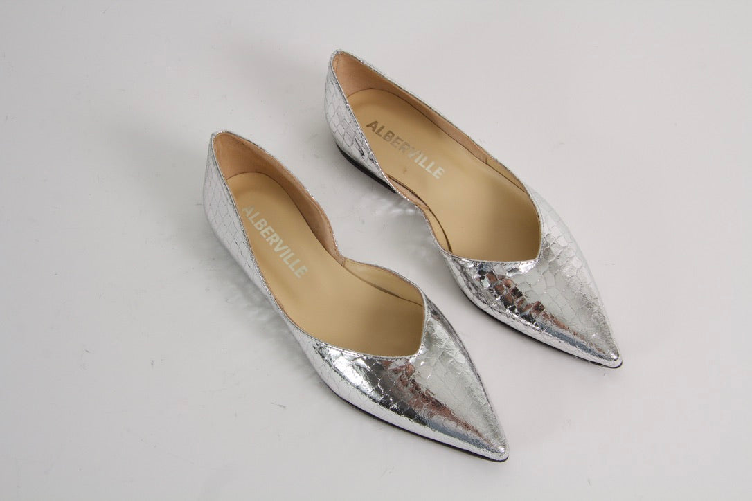 Tabitha Silver Snake Ballerinasko