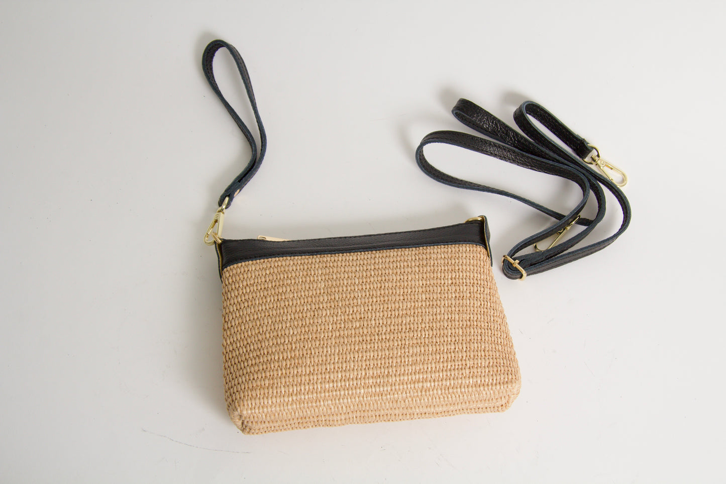 Mini Bag Rafia Natural Black