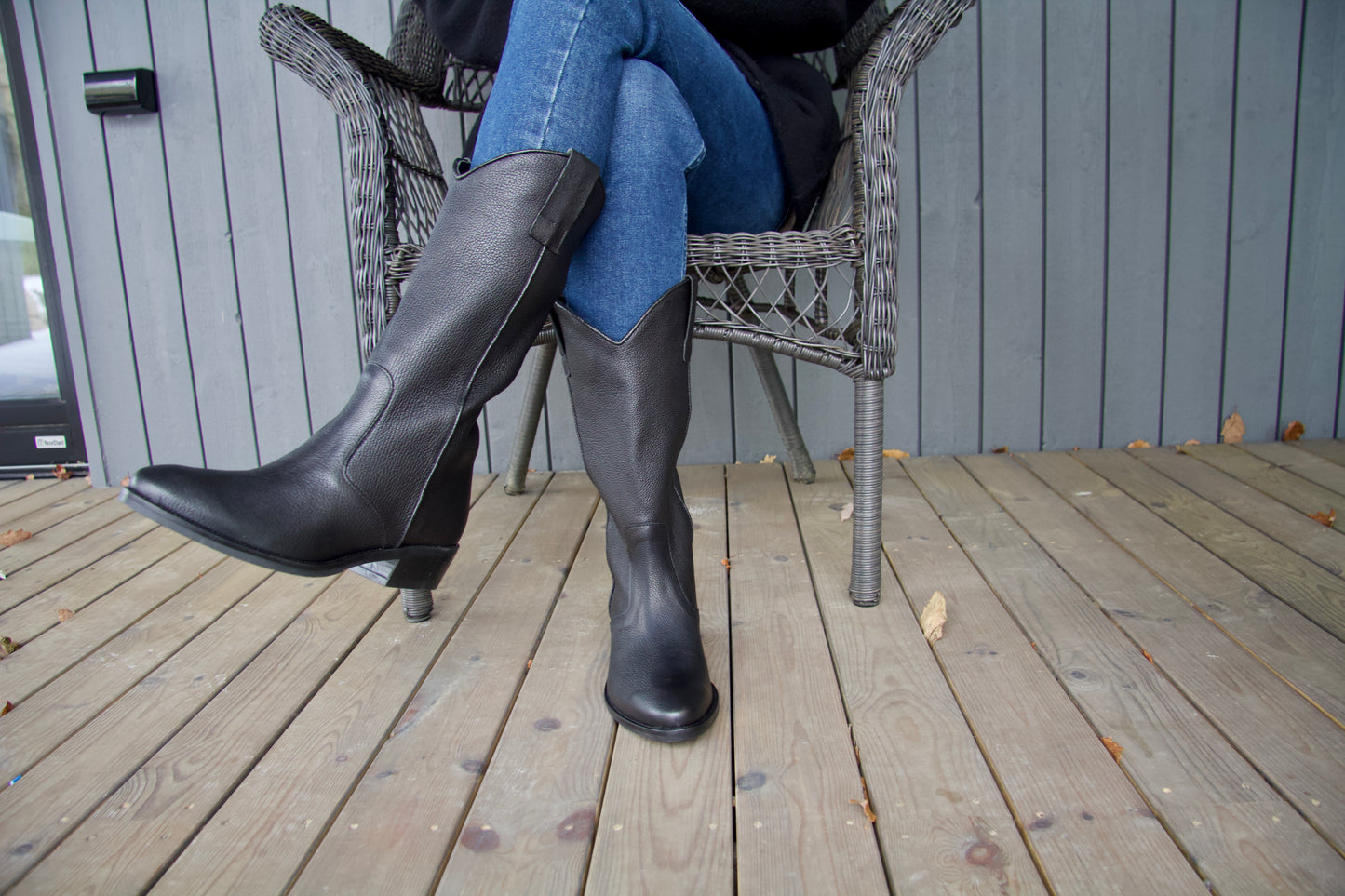 Simona Black Western Boots