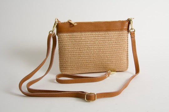 Mini Bag Rafia Natural Cuoio