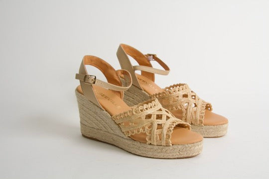 Viveca Natur Espadrillos med Kilklack