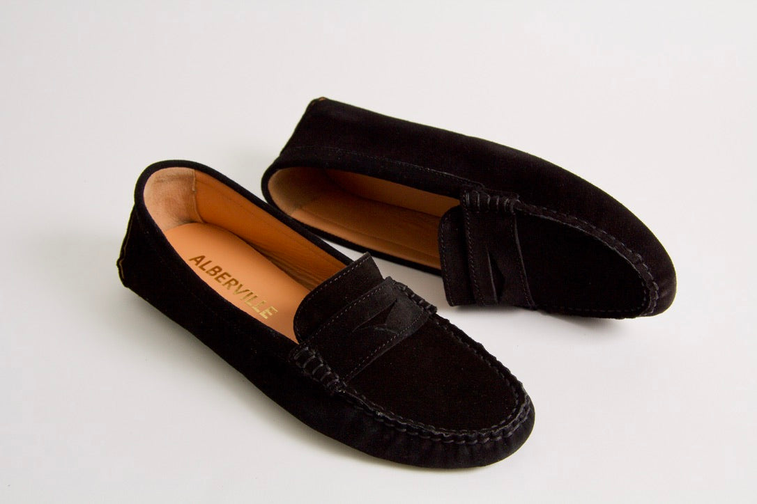 Rosemary Black Suede Moccasin