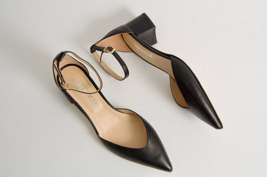 Tatum Black Nappa Two-Piece Shoes