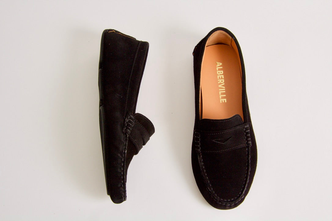 Rosemary Black Suede Moccasin