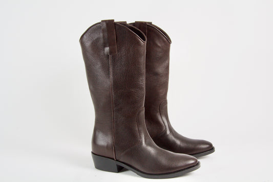 Simona Dark Brown Western Boots