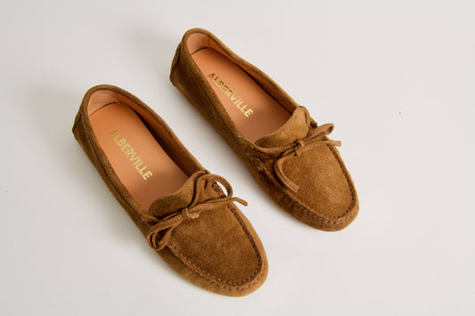 Rosalie Cognac Suede Moccasin