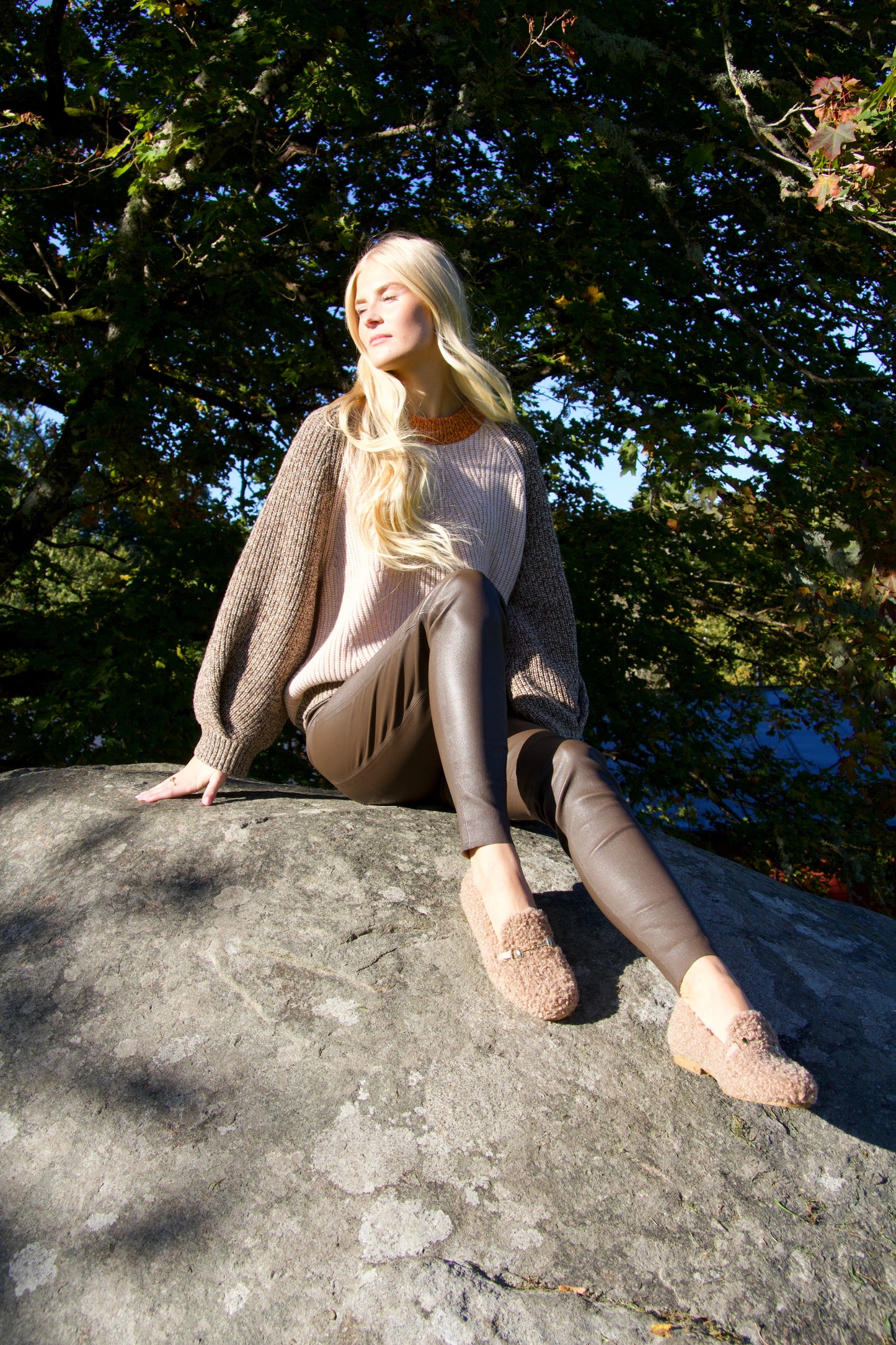 Wiola Fluffy Camel Loafers