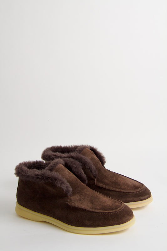 Wiveca Boots i Mörkbrun Mocka
