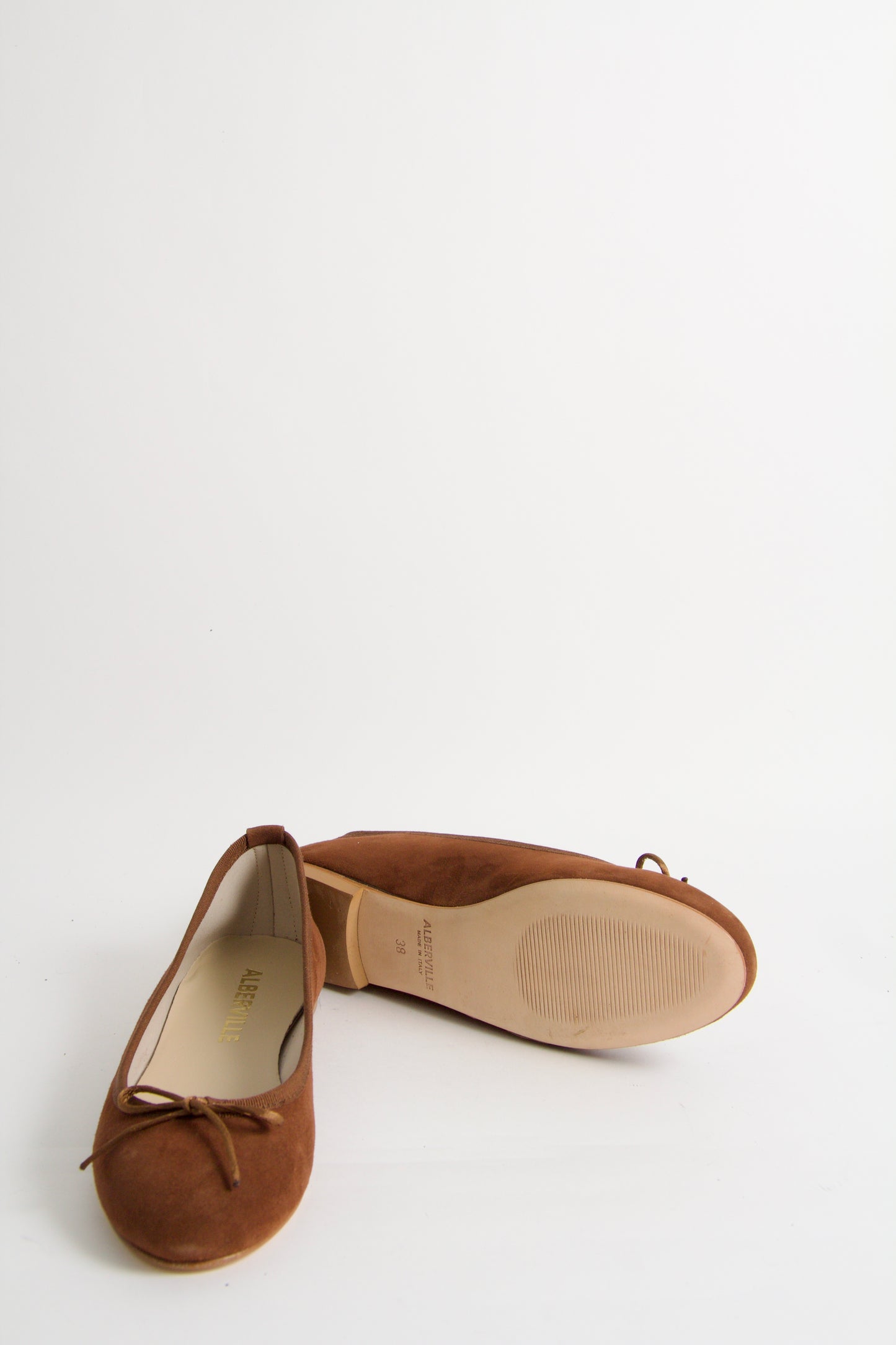 Vanessa Brown Suede Ballerina Shoes