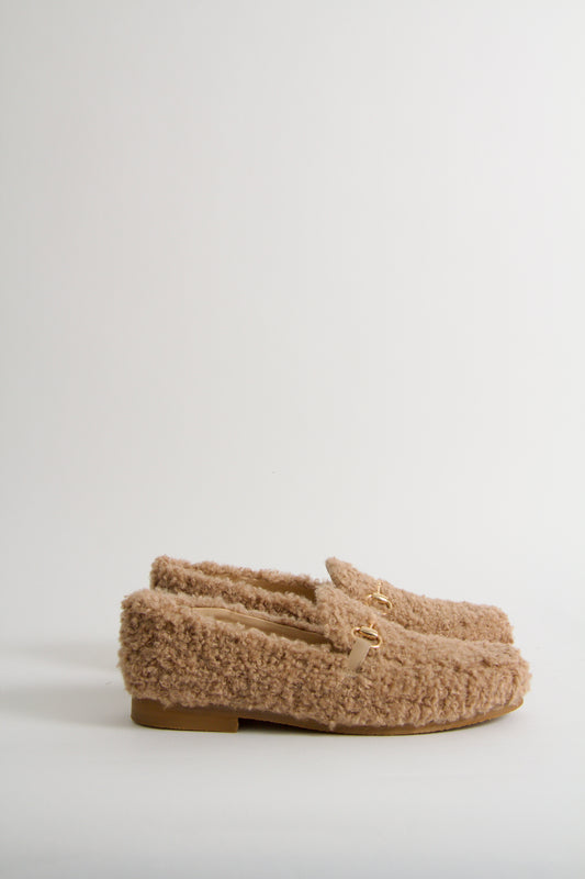 Wiola Fluffy Camel Loafers