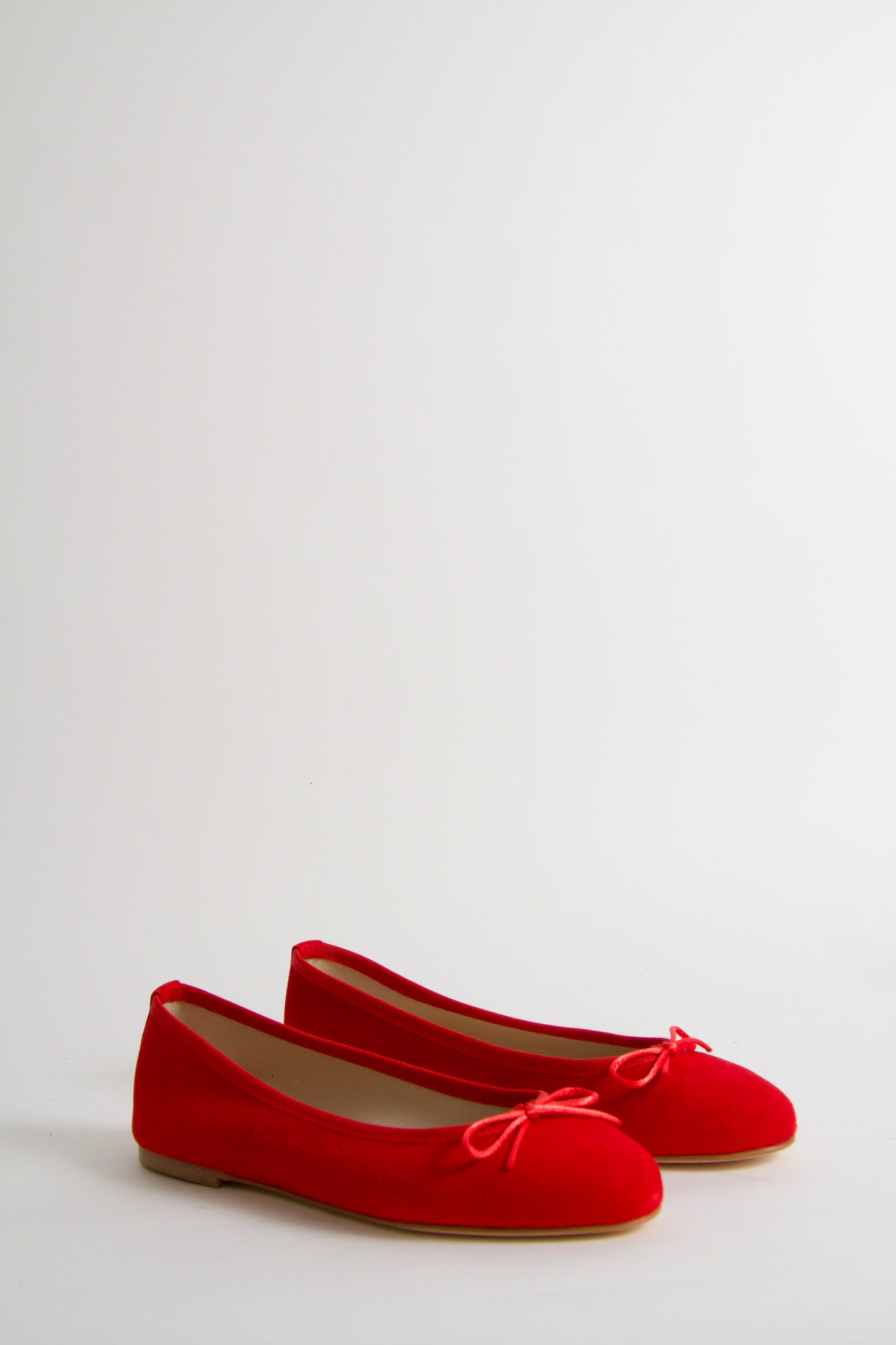 Vanessa Red Suede Ballerina Shoes