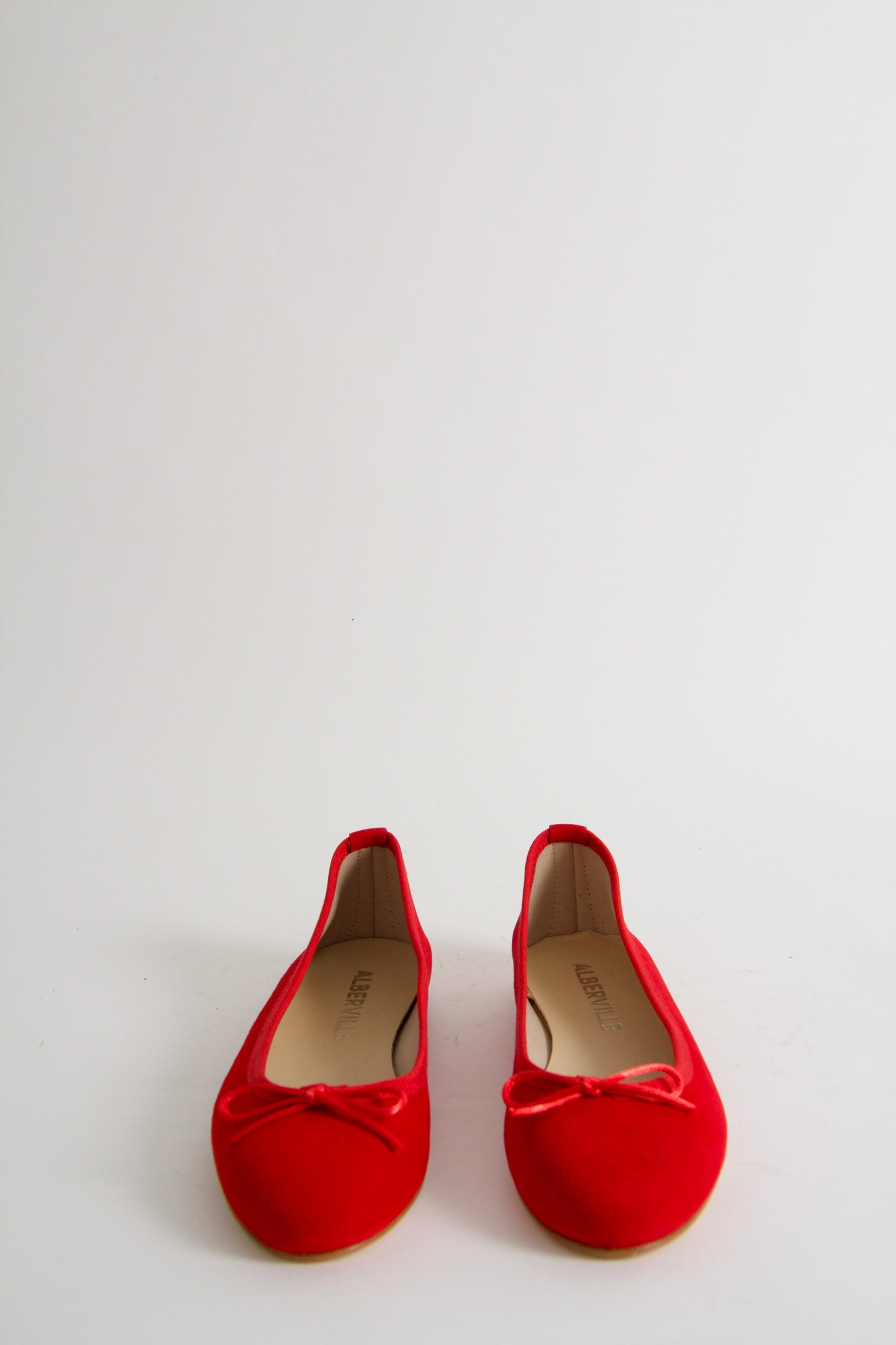Vanessa Red Suede Ballerina Shoes