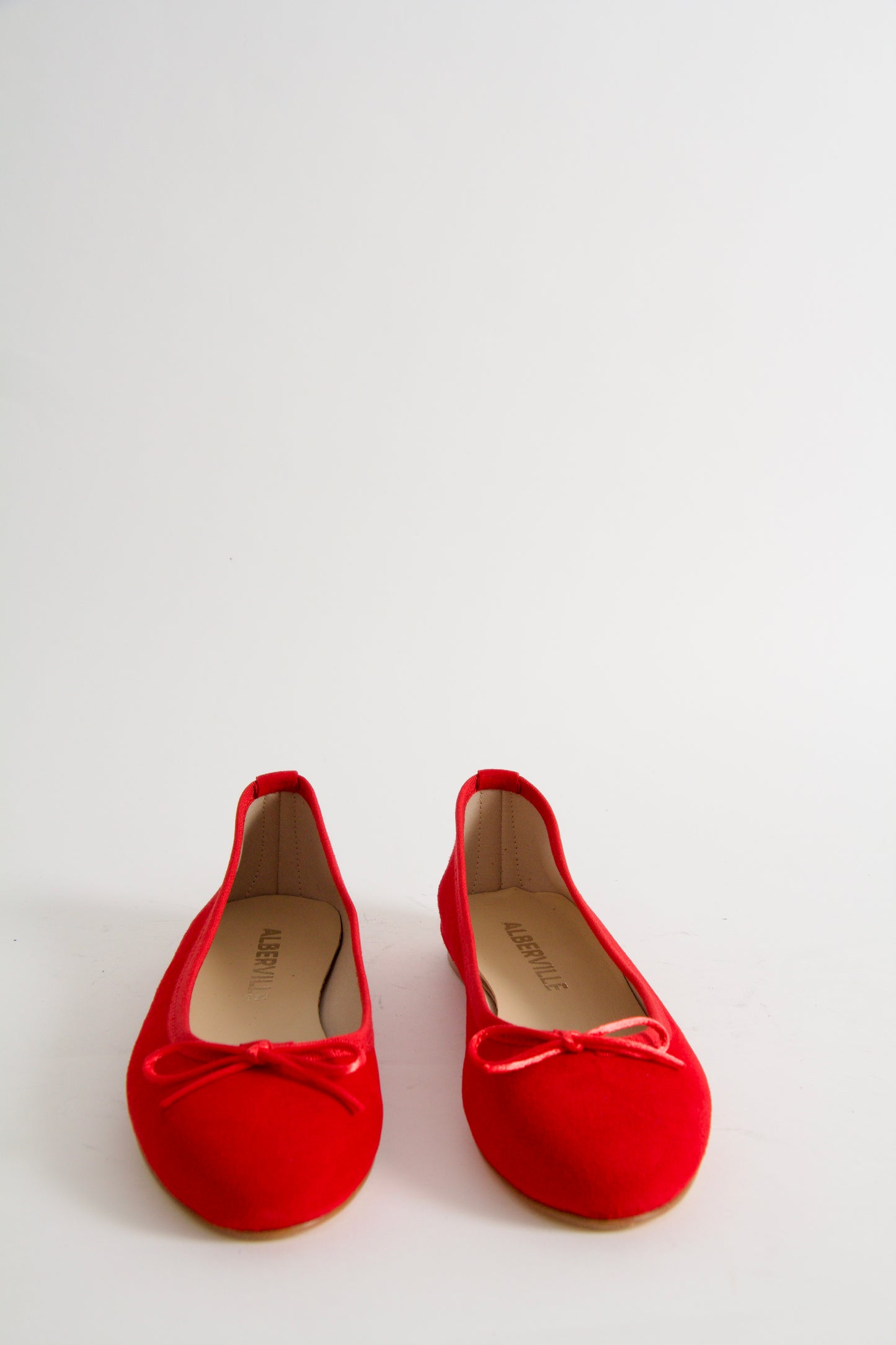Vanessa Red Suede Ballerina Shoes