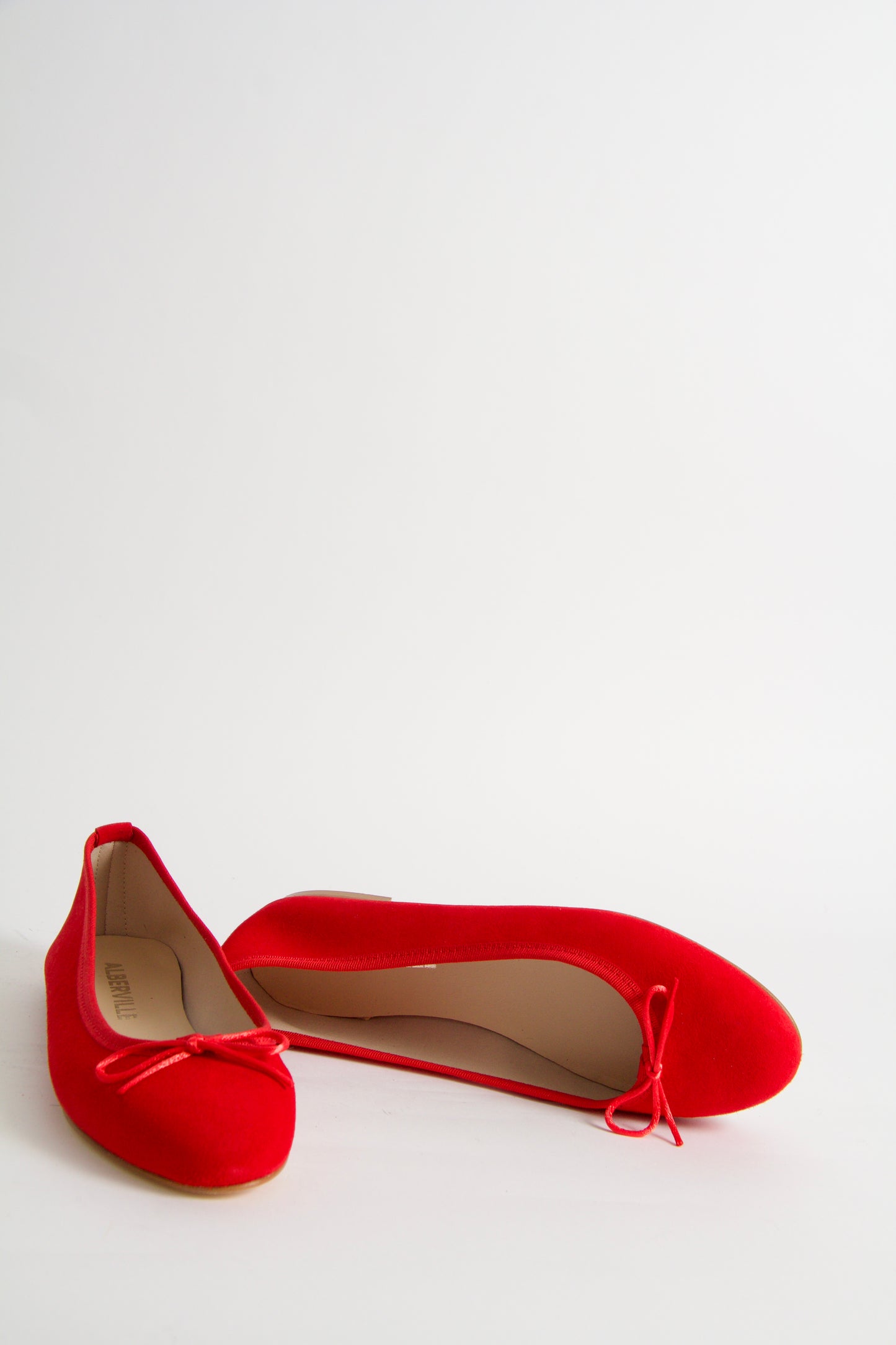 Vanessa Red Suede Ballerina Shoes