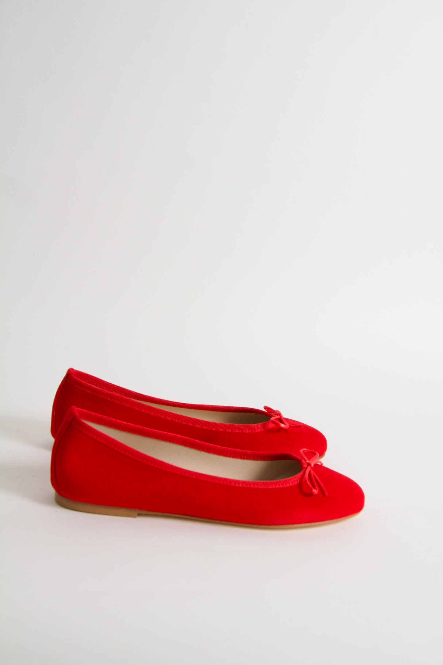 Vanessa Red Suede Ballerina Shoes