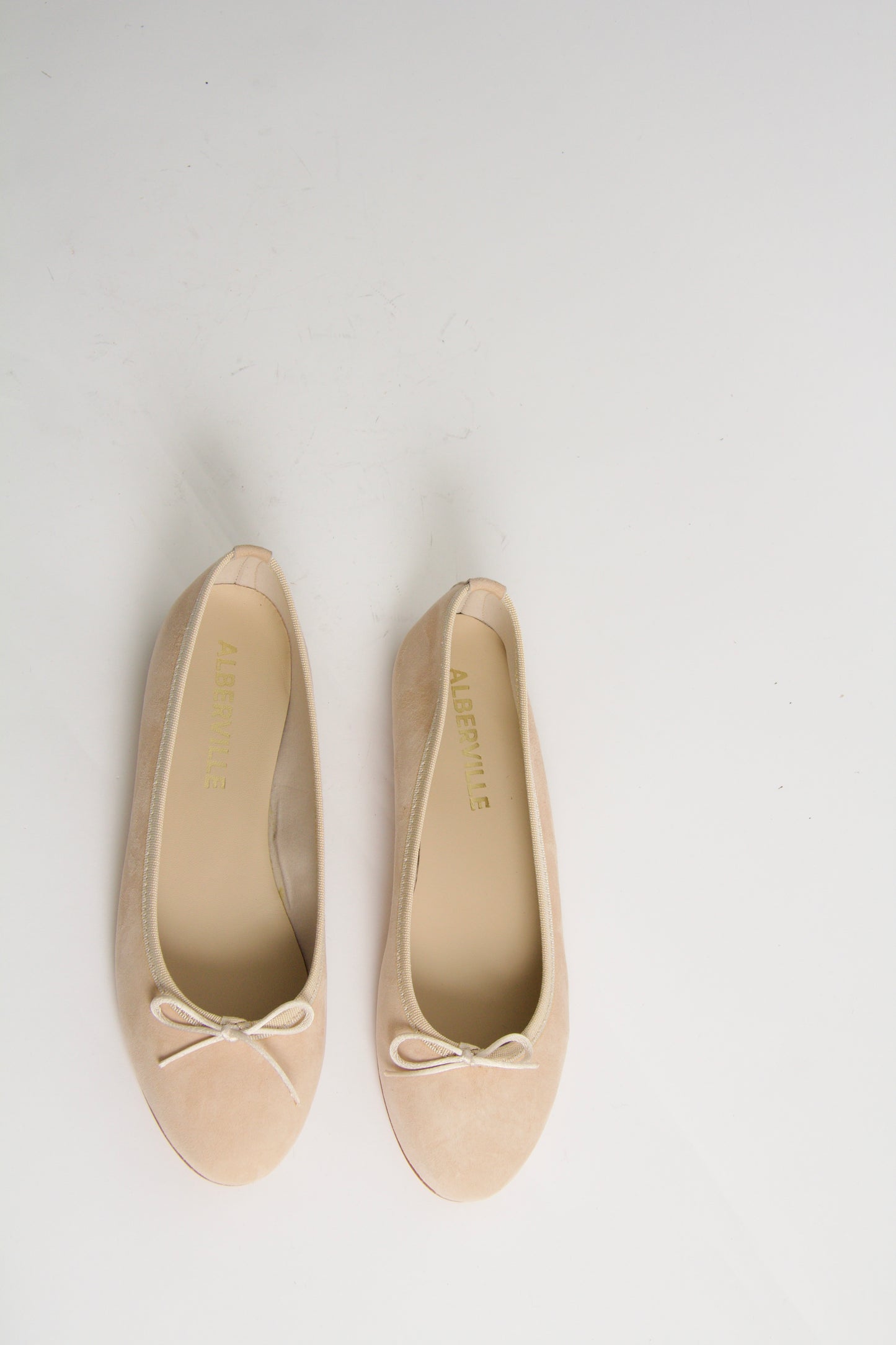 Vanessa Nude Suede Ballerina Shoes