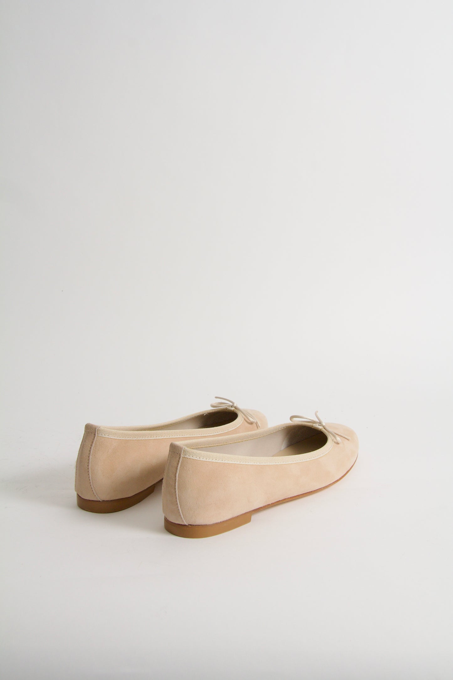 Vanessa Nude Suede Ballerina Shoes
