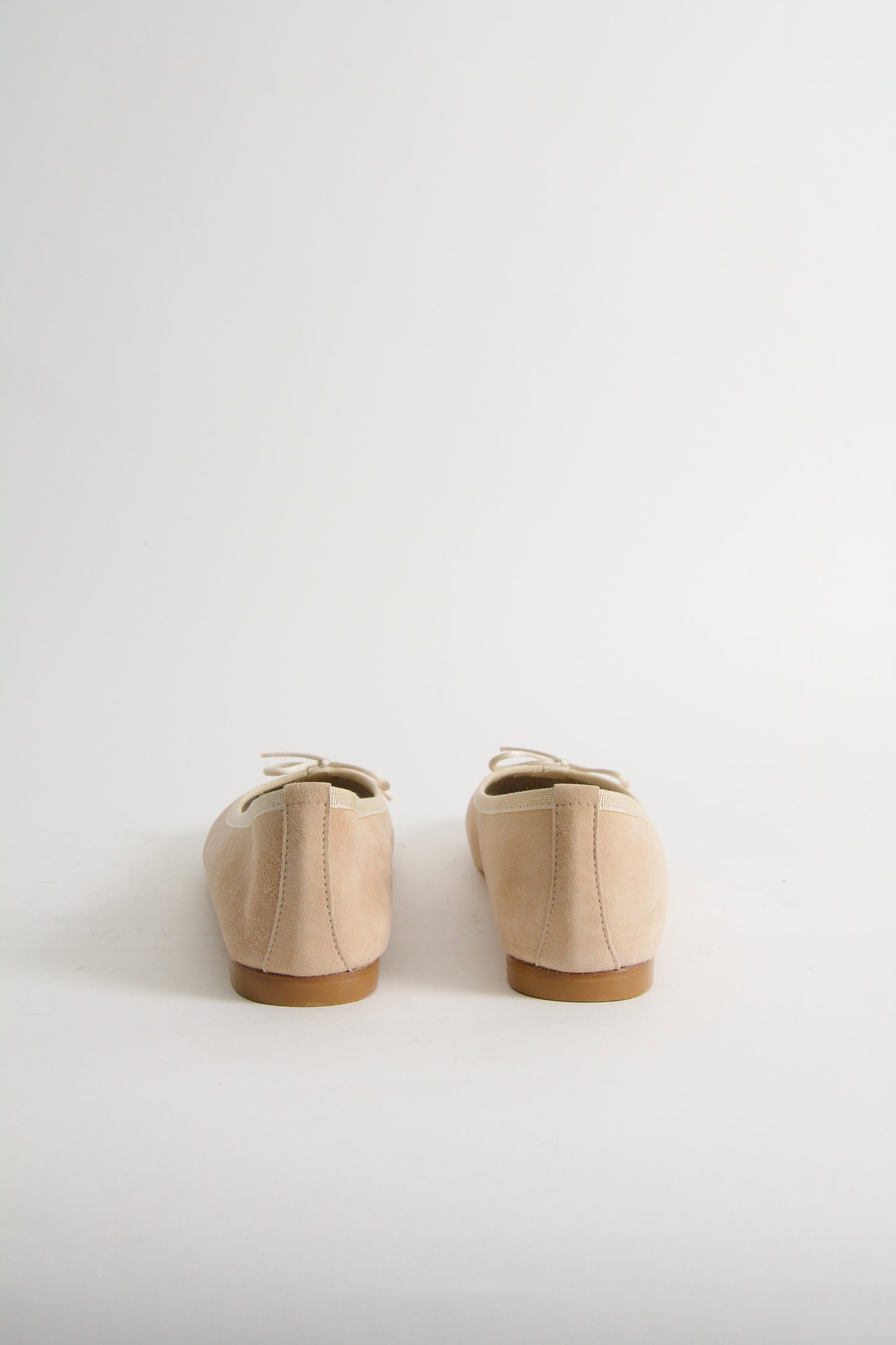 Vanessa Nude Suede Ballerina Shoes