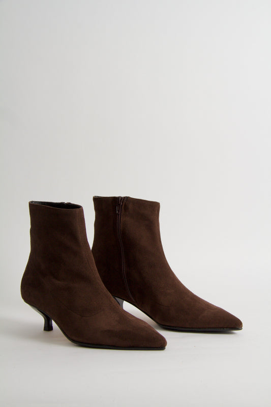 Yolanda Boots i Choklad Brun Mocka