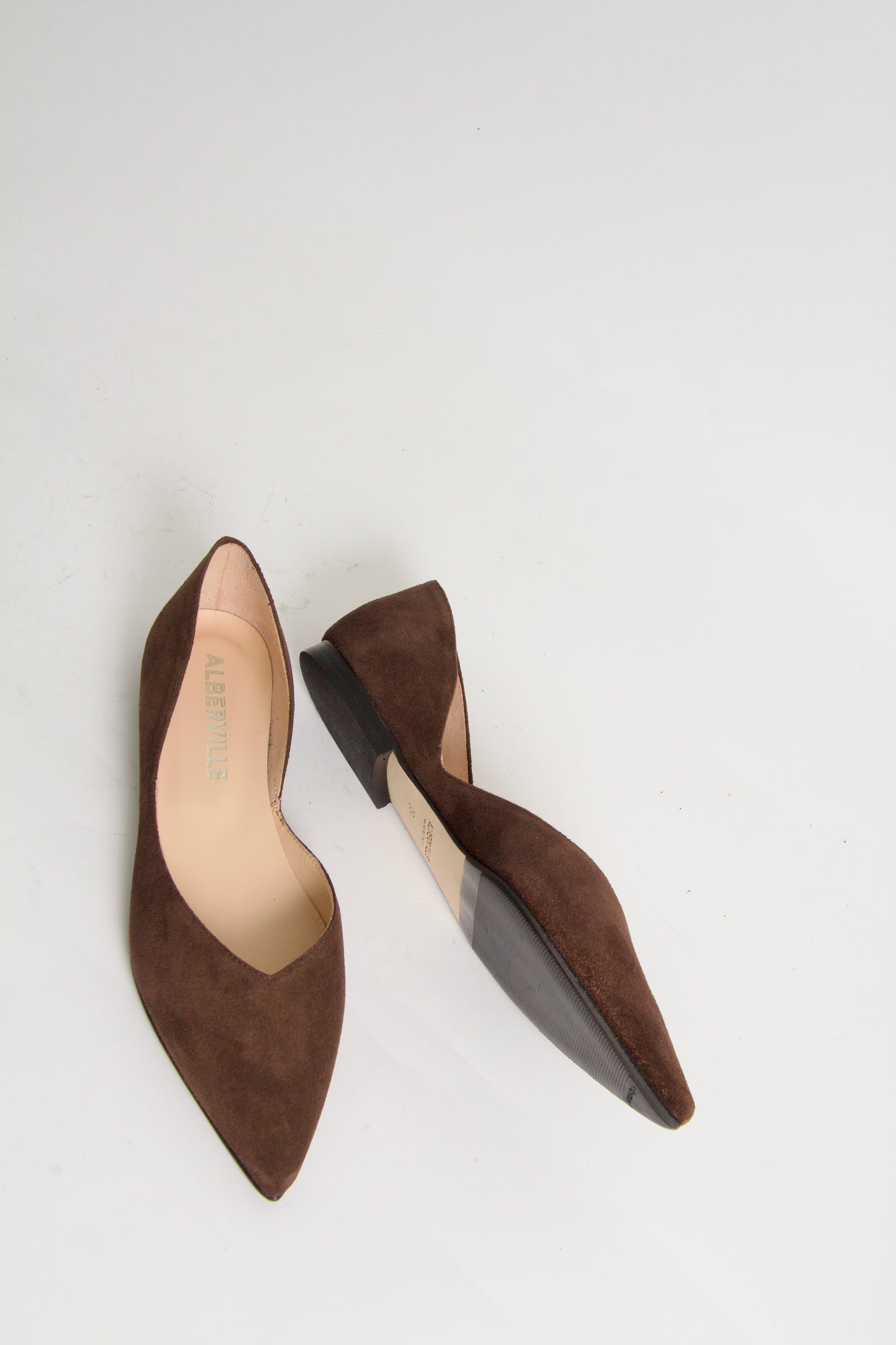 Tabitha Chocolate Brown Suede Ballerina Shoes