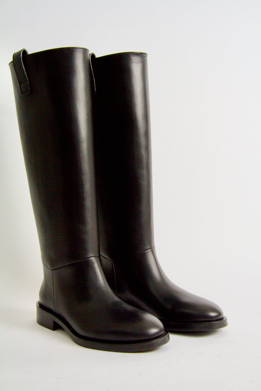Williams Black Leather Knee-High Boots