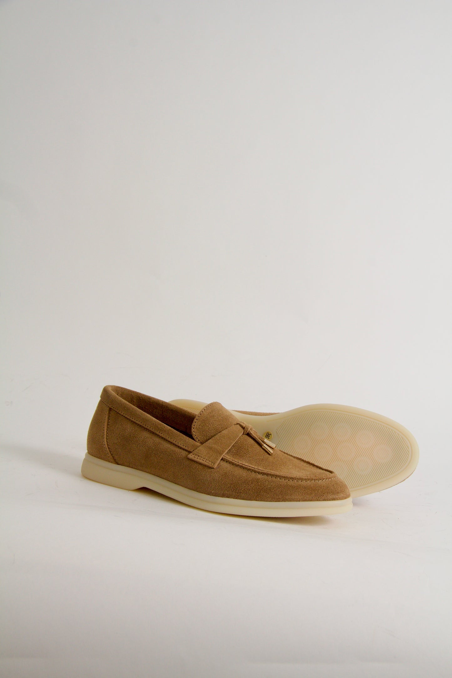 Vinnie Camel Beige Suede Loafers