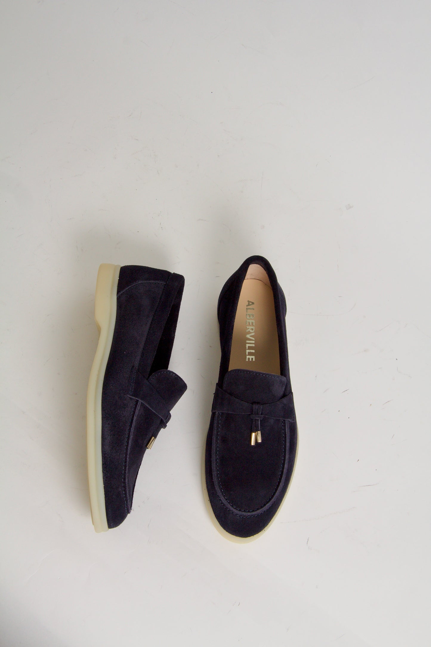 Vinnie Loafers i Marinblå Mocka