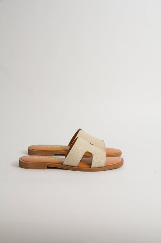 Yvon Off-white Leather Sandals