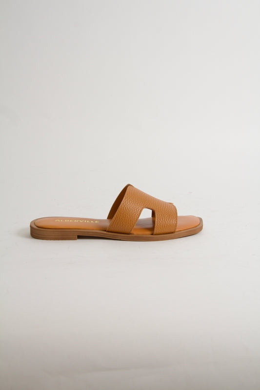 Yvon Cognac Brown Leather Sandals