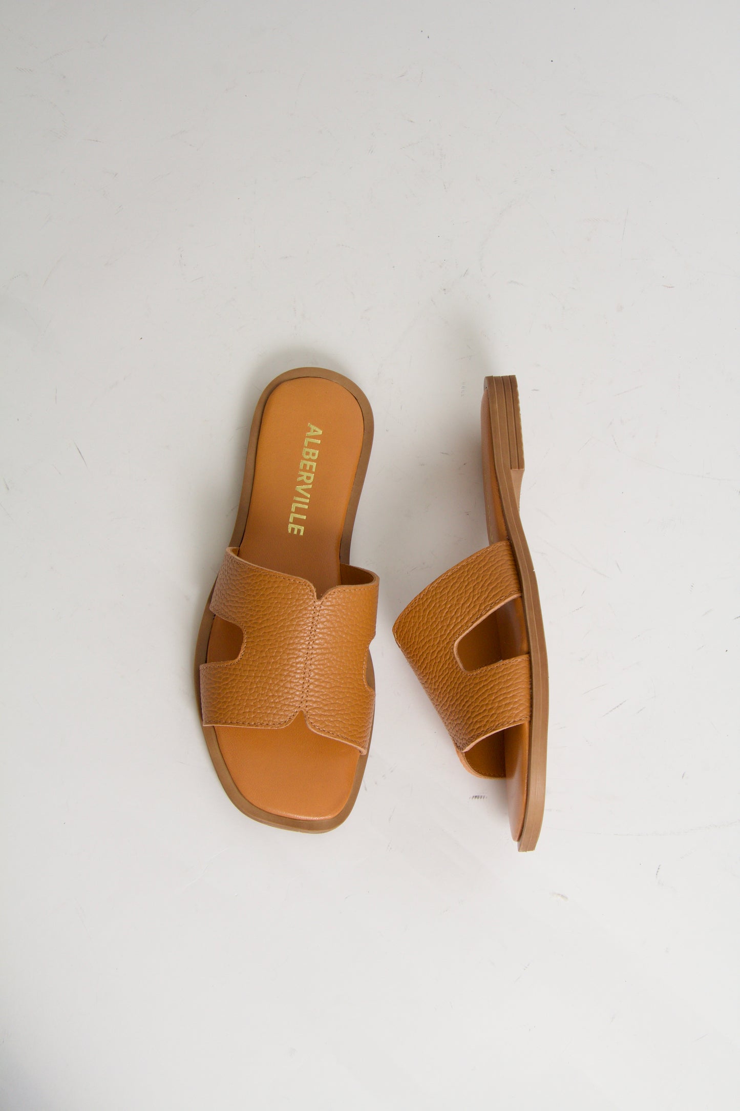 Yvon Cognac Brown Leather Sandals