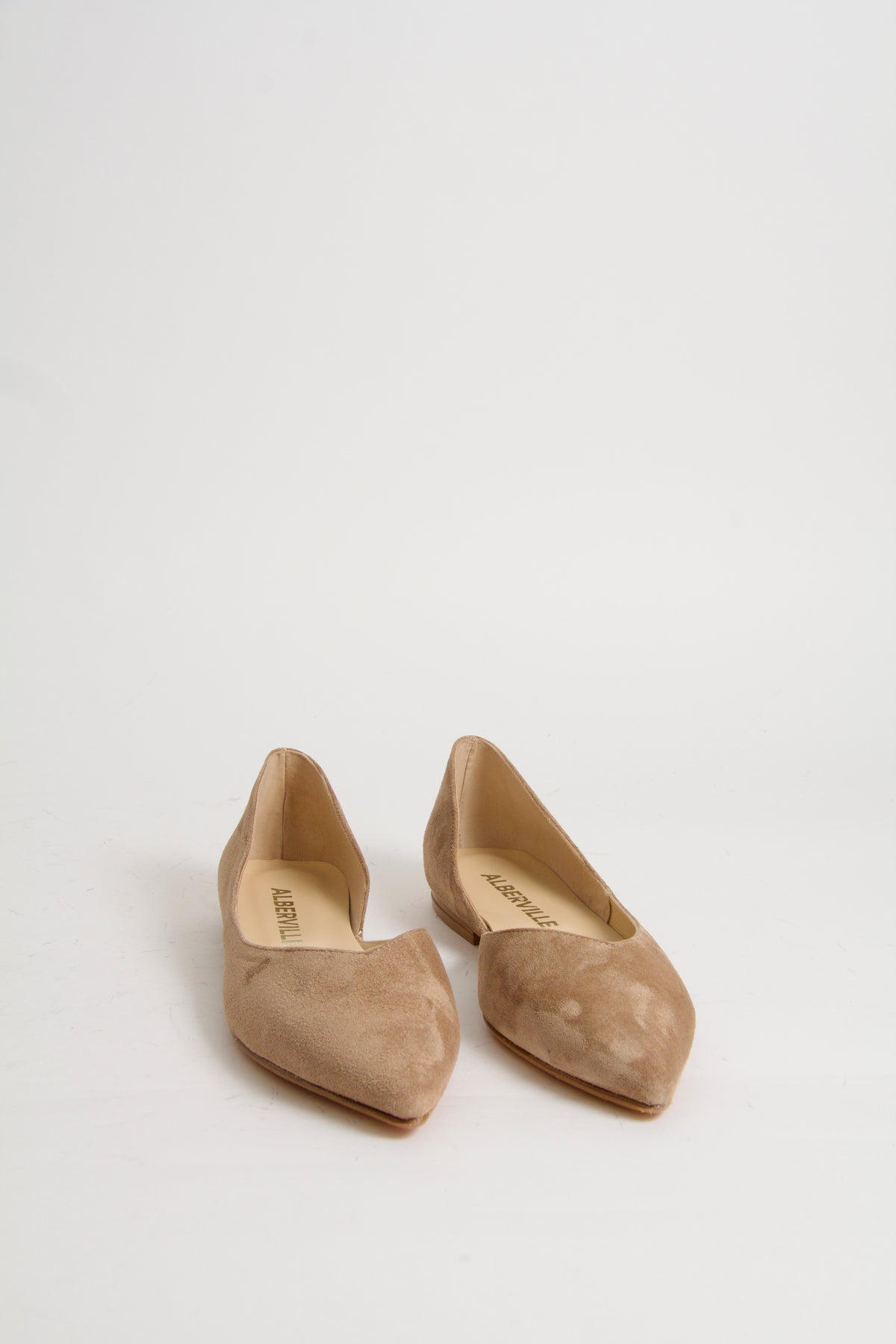 Tabitha Nougat Suede Ballerina Shoes