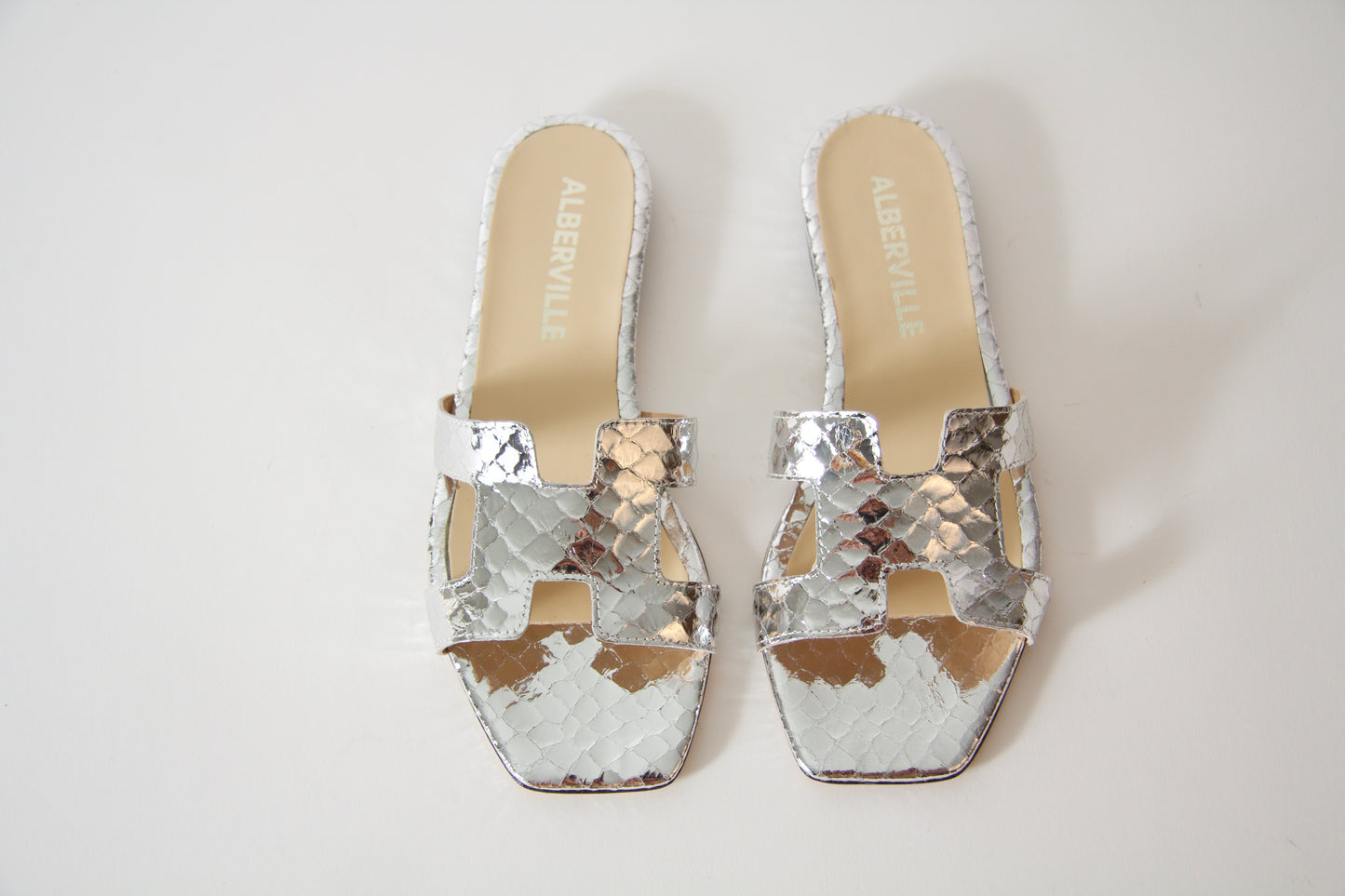 Kay Silver Snake Sandals