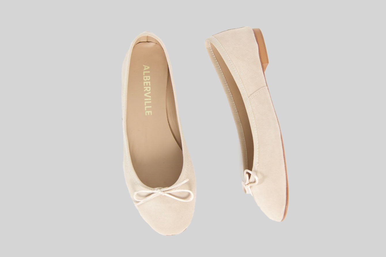 Dance Beige Suede Ballerina