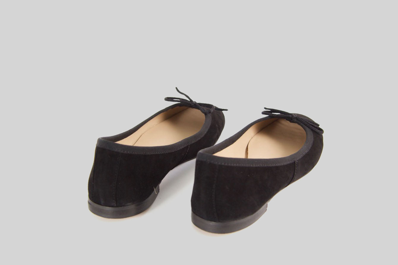 Dance Black Suede Ballerina Shoes