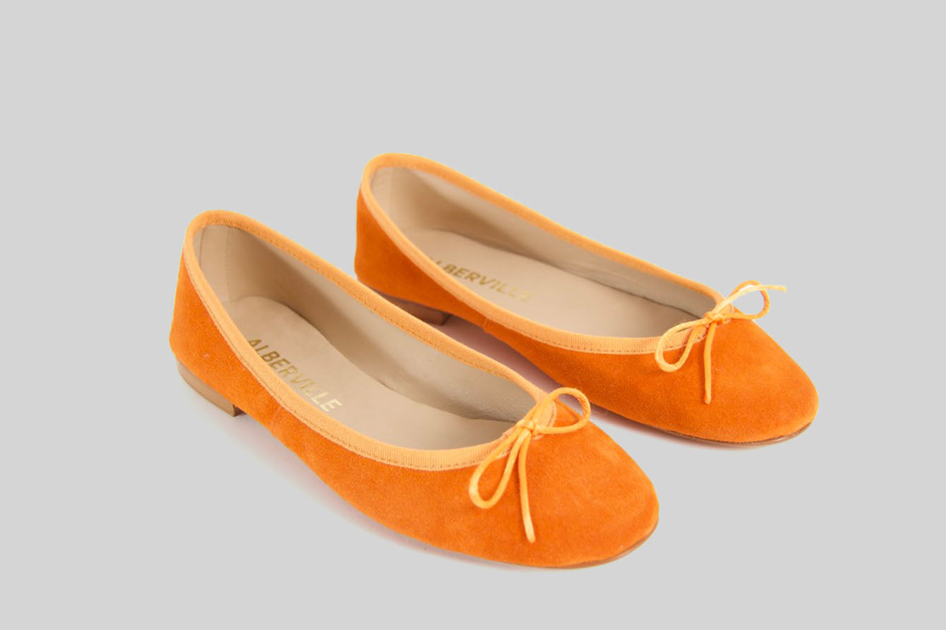 Dance Orange Suede Ballerina Shoes