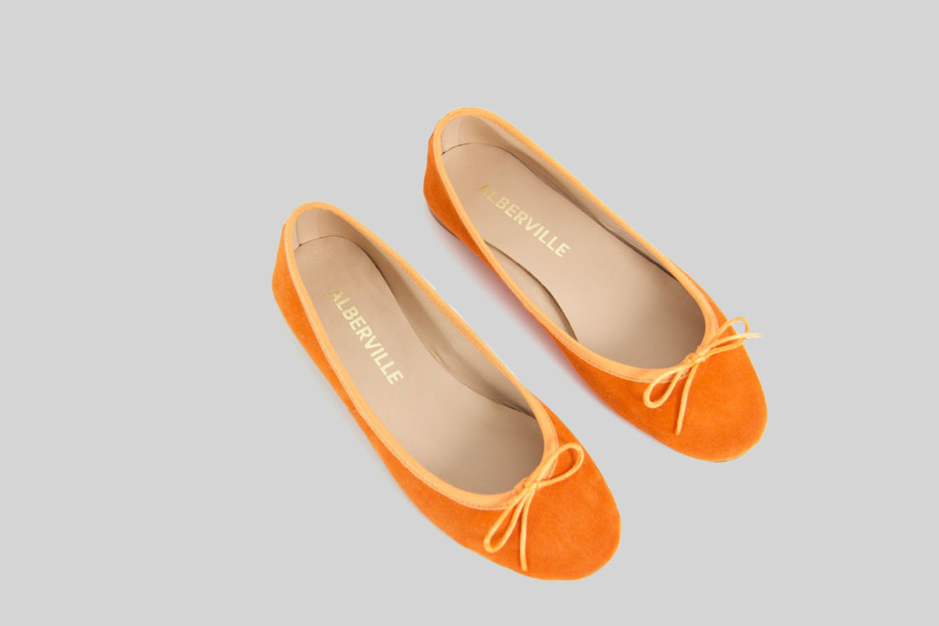 Dance Orange Suede Ballerina Shoes